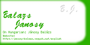 balazs janosy business card